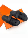 Hermes Chypre H Logo Calfskin Sandals Black - HERMES - BALAAN 8