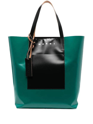 Tribeca Logo Tote Bag Black Green - MARNI - BALAAN 1