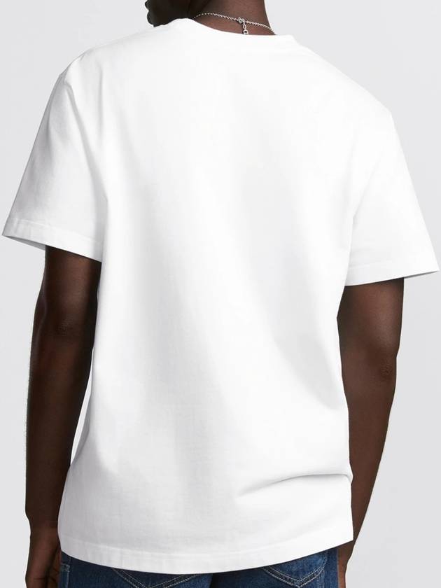 Embroidered Logo Cotton T-Shirt White - DIOR - BALAAN 4