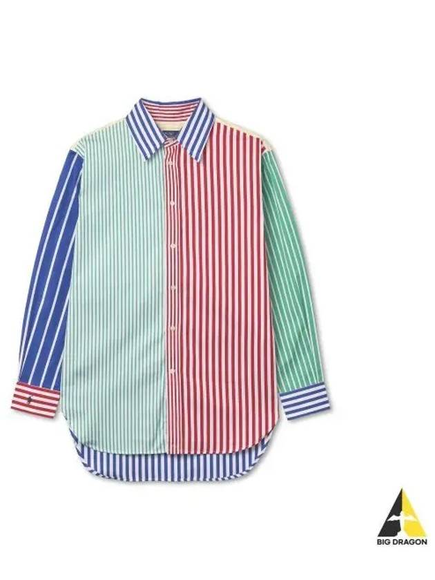 W Striped Cotton Twill Shirt Multi - POLO RALPH LAUREN - BALAAN 1