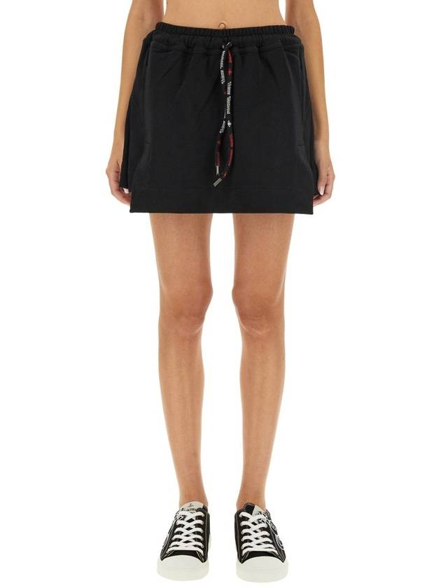 ORB Embroidered A-Line Skirt Black - VIVIENNE WESTWOOD - BALAAN 6