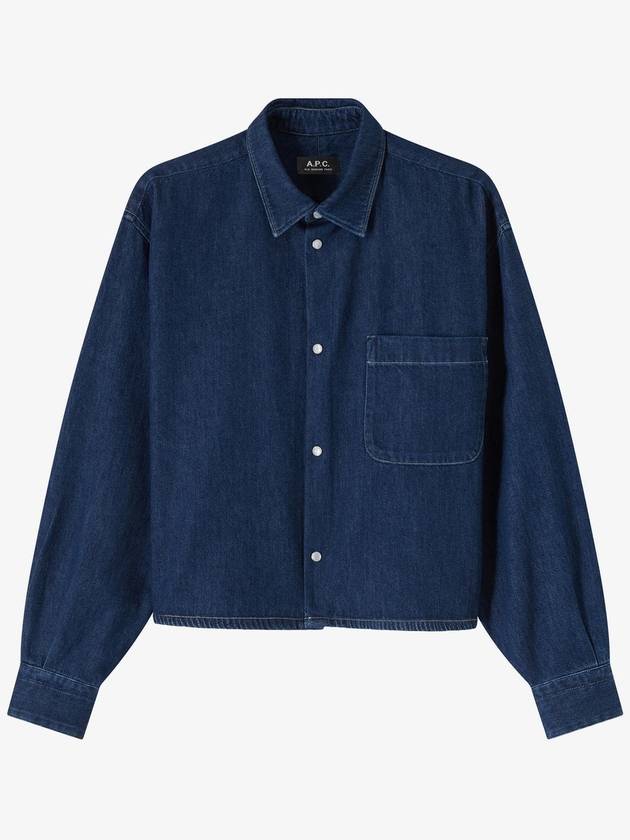 Samantha Cropped Overshirt Dark Blue - A.P.C. - BALAAN 2