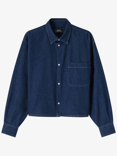 Samantha Cropped Overshirt Dark Blue - A.P.C. - BALAAN 2