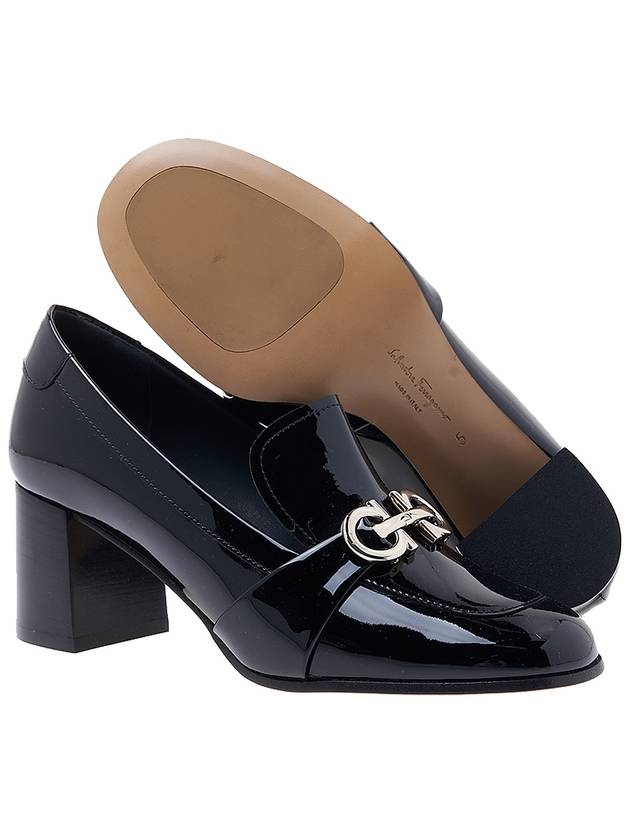 Gancini Ornament Leather Pumps Heels Black - SALVATORE FERRAGAMO - BALAAN 6