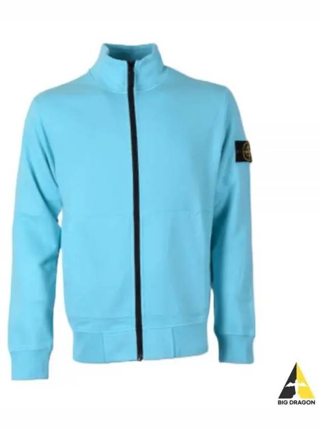 Wappen Patch Cotton Fleece Zip-up Jacket Blue - STONE ISLAND - BALAAN 2