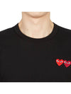 Play Men's Red Double Heart Wappen Short Sleeve T-Shirt P1 T226 1 Black - COMME DES GARCONS - BALAAN 7