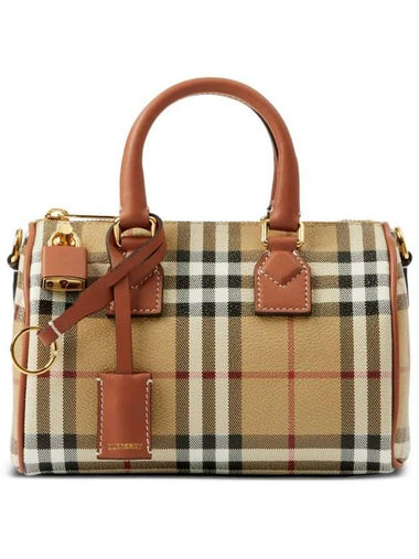 Check Mini Bowling Bag Archive Beige Briar Brown - BURBERRY - BALAAN 1