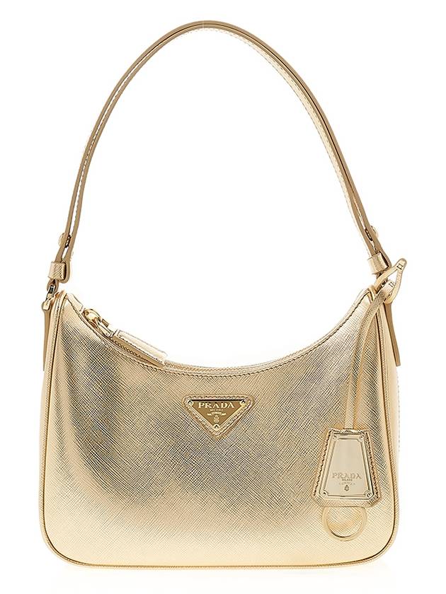 Re-Edition Saffiano Leather Mini Shoulder Bag Platinum - PRADA - BALAAN 2