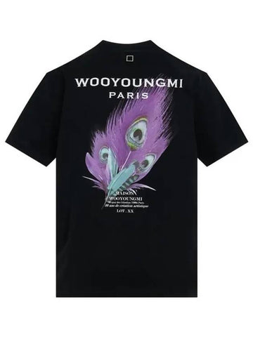 Feather Back Logo T-Shirt Black - WOOYOUNGMI - BALAAN 1