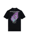 Feather Back Logo Short Sleeve T-Shirt Black - WOOYOUNGMI - BALAAN 1