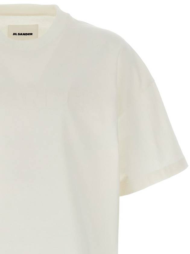 Logo Print Short Sleeve T-Shirt White - JIL SANDER - BALAAN 4