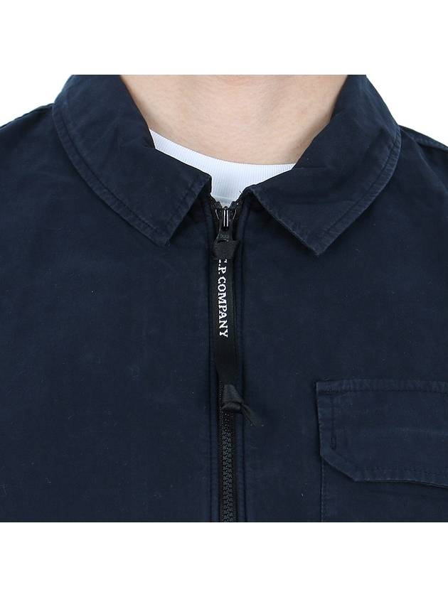 Gabardine Zipped Long Sleeve Shirt Navy - CP COMPANY - BALAAN 8