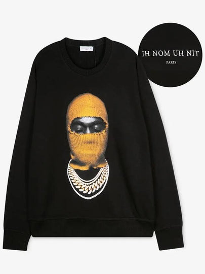 Men's Mask Print Black Sweatshirt NUW20212 009 - IH NOM UH NIT - BALAAN 2