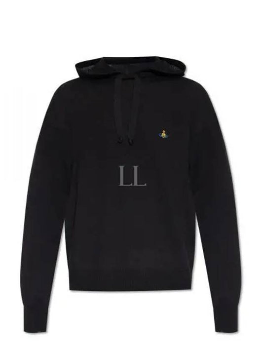 Logo Embroidered Virgin Wool Hoodie Black - VIVIENNE WESTWOOD - BALAAN 2