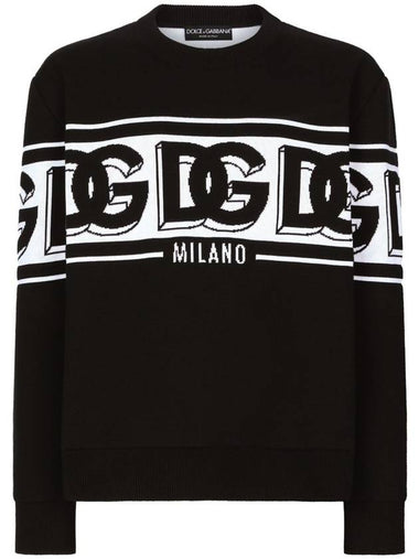 DOLCE & GABBANA INTARSIA KNIT LOGO JUMPER - DOLCE&GABBANA - BALAAN 1