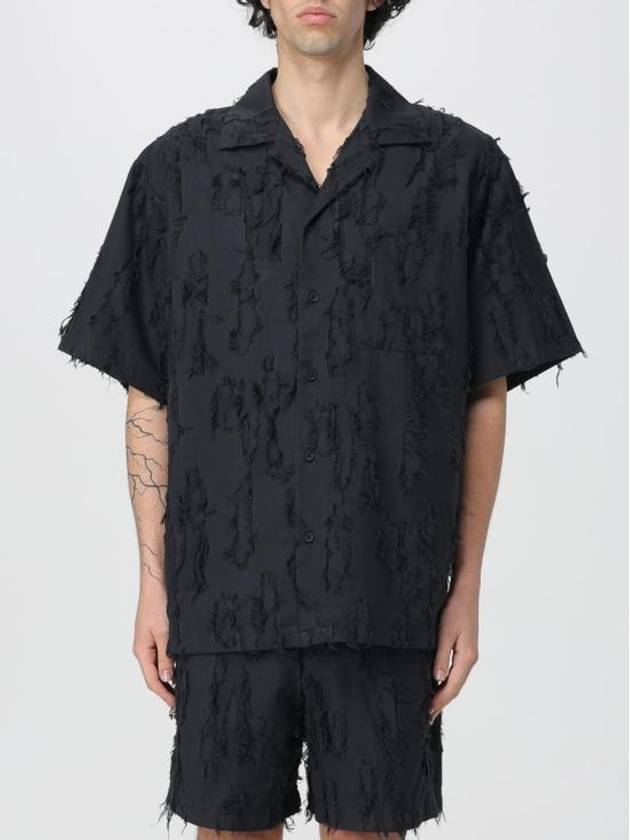 Peel Coupe Bowling Short Sleeve Shirt Black - MSGM - BALAAN 2