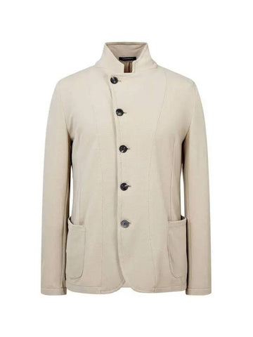 Men s Textured Easy Single Jacket Beige - EMPORIO ARMANI - BALAAN 1