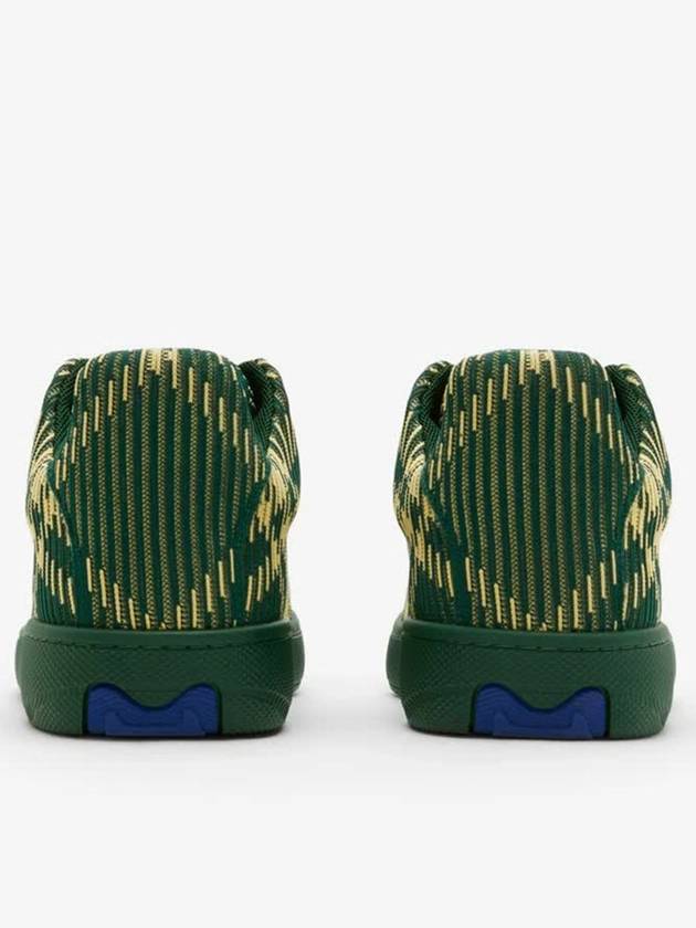 Check Square Toe Low Top Sneakers Green - BURBERRY - BALAAN 4