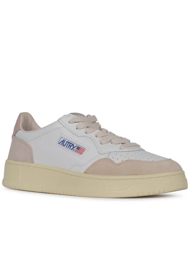 Medalist Leather Suede Low Top Sneakers White Pink - AUTRY - BALAAN 3