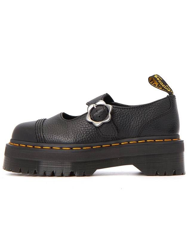 Addina Flower Buckle Leather Loafer Black - DR. MARTENS - BALAAN 5