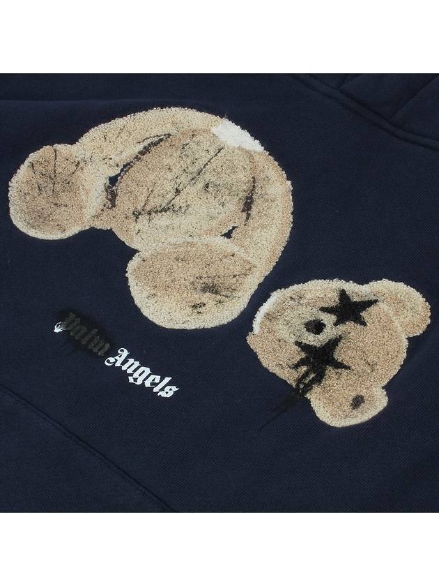 Bear Patch Logo Hoodie Navy - PALM ANGELS - BALAAN 7