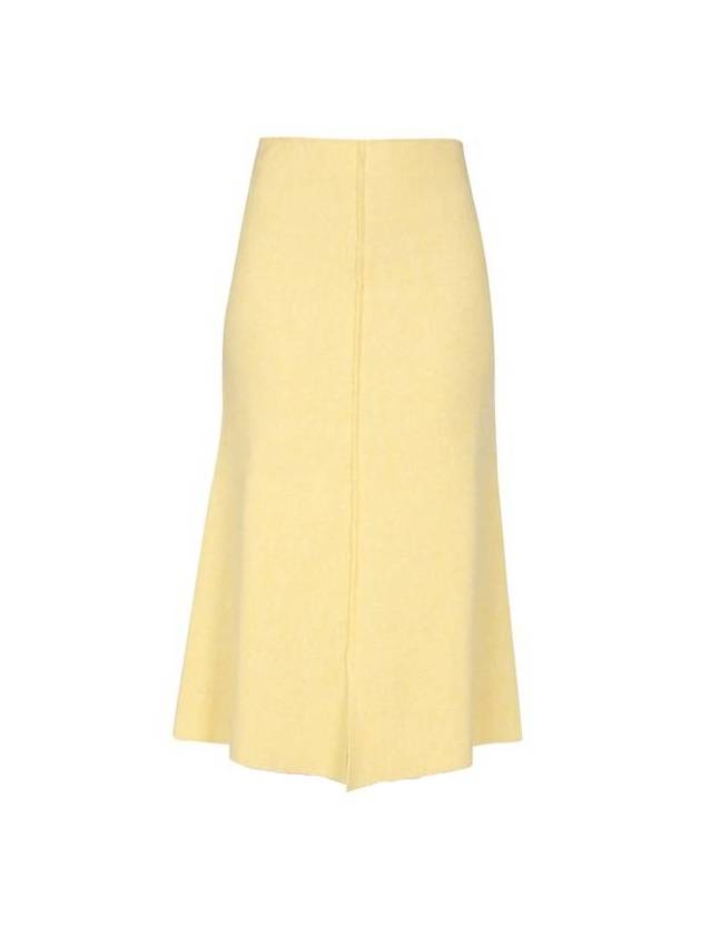 Wool Midi A-Line Skirt Yellow - JIL SANDER - BALAAN 1