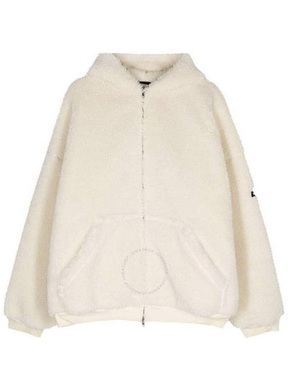 Fake Shearling Zip-Up Hoodie Beige - BALENCIAGA - BALAAN 2