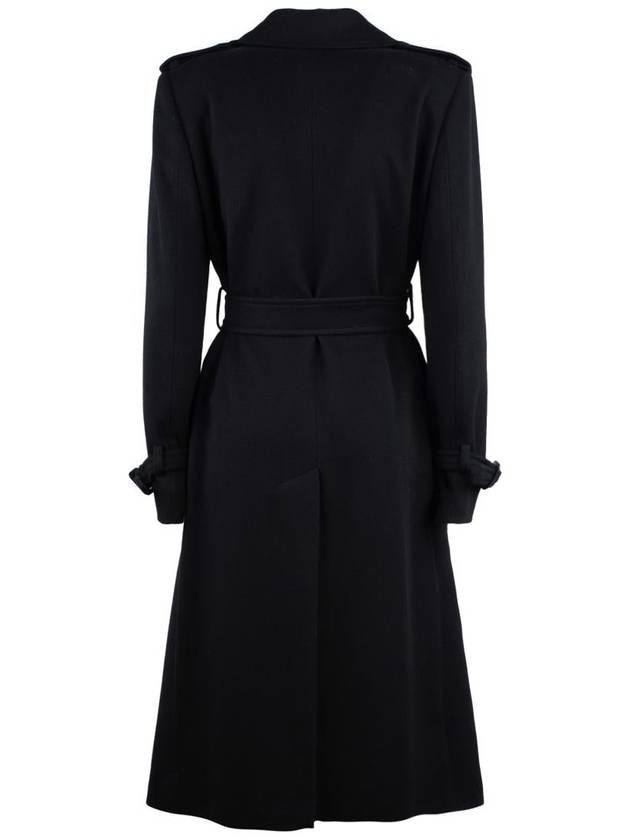 Max Mara Black Virgin Wool Trench Coat - MAX MARA - BALAAN 2