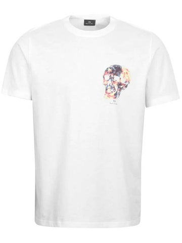 Tie Dye Skull Short Sleeve T-Shirt White - PAUL SMITH - BALAAN 1