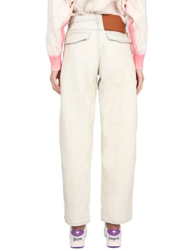 Denim Straight Pants PWYB026 S23DEN0020360 WHITE - PALM ANGELS - BALAAN 5