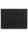 Intrecciato Document Case Clutch Bag Black - BOTTEGA VENETA - BALAAN 2