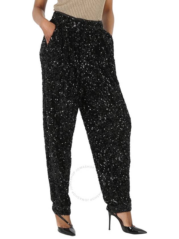 Rotate Ladies Black Sequin High-Waisted Trousers, Brand Size 36 (US Size 2) - ROTATE - BALAAN 3