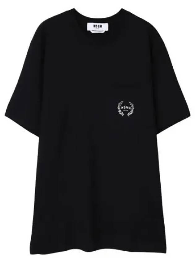 Pocket logo print short sleeve t shirt - MSGM - BALAAN 1