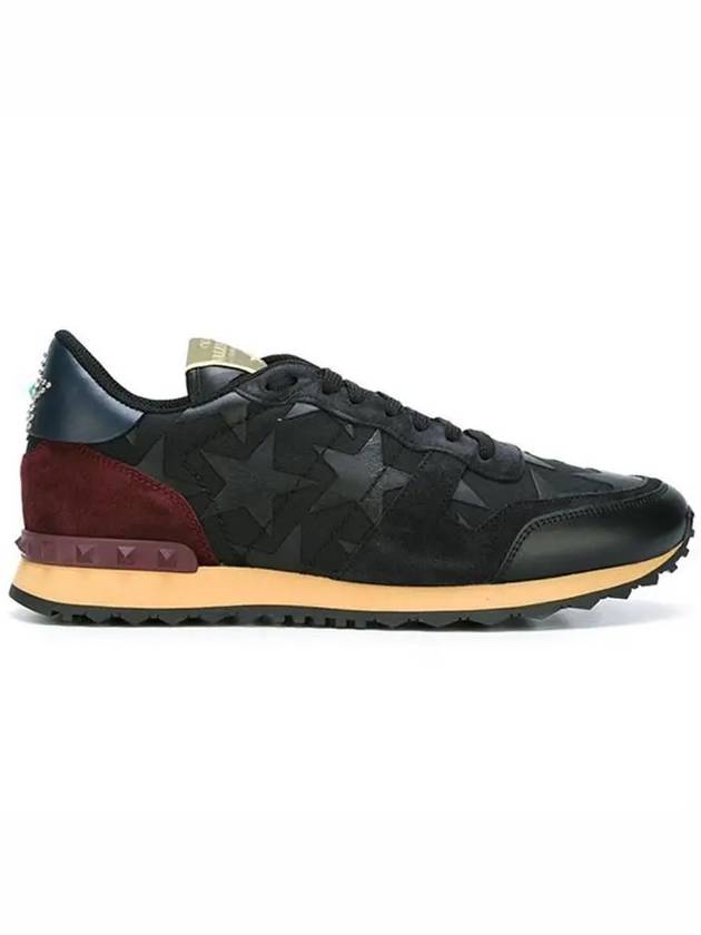 Camo Star Rockrunner Low Top Sneakers Black - VALENTINO - BALAAN 2