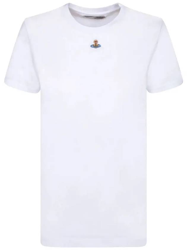 Embroided ORB Peru Short Sleeve T-Shirt White - VIVIENNE WESTWOOD - BALAAN 2