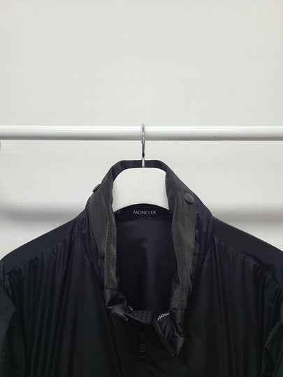 Black Hazy Waffen Logo Hooded Windbreaker 2 - MONCLER - BALAAN 2