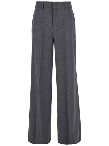 Grey High-Waisted Tailored Pants With Concealed Closure In Fabric Woman - P.A.R.O.S.H. - BALAAN 1