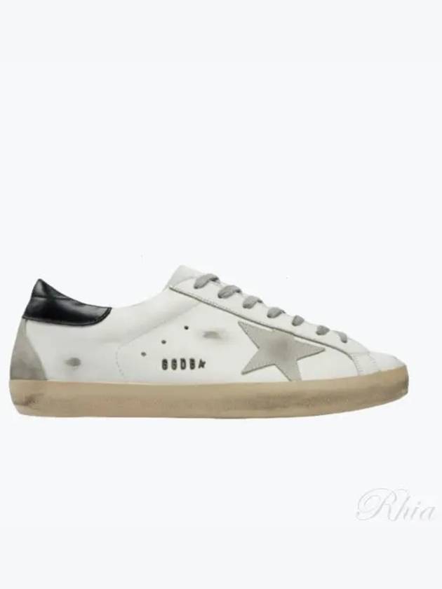 Men's Black Heel Tab Metal Stud Lettering Superstar Low Top Sneakers White - GOLDEN GOOSE - BALAAN 2