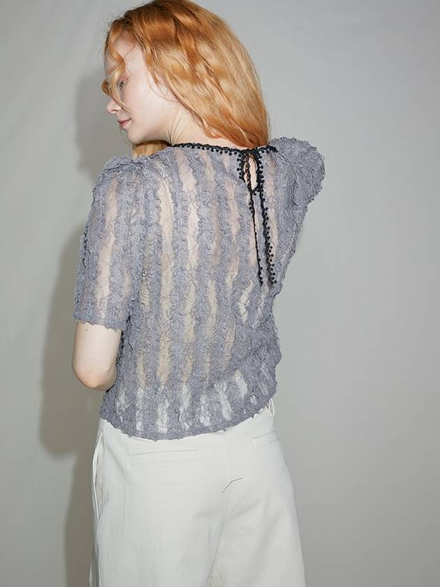 Arles Layer Lace Blouse Grey - SORRY TOO MUCH LOVE - BALAAN 3