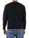 Lens Wappen Classic Crew Neck Wool Knit Top Black - CP COMPANY - BALAAN 3