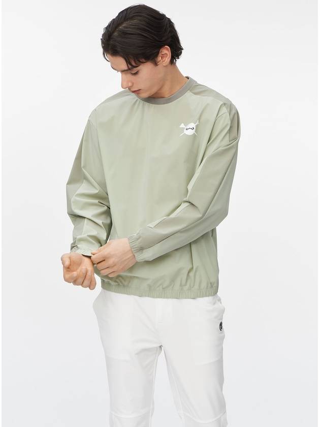 XO line color scheme woven sweatshirt khaki beige - GOXO - BALAAN 1