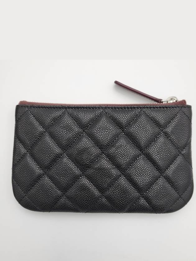 Silver logo grained calfskin clutch bag black - CHANEL - BALAAN 4