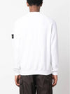 Stretch Cotton Fleece Mock Turtleneck Sweatshirt White - STONE ISLAND - BALAAN 4