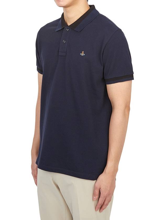 Classic ORB Logo Polo Shirt Navy - VIVIENNE WESTWOOD - BALAAN 3