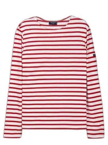 Minquiers Modern Stripe Long Sleeve T-Shirt Neige Tulipe - SAINT JAMES - BALAAN 1