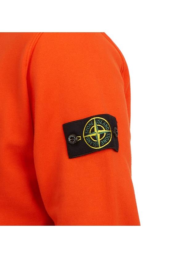 Brushed Cotton Fleece Garment Dyed Crewneck Sweatshirt Lobster Red - STONE ISLAND - BALAAN 9