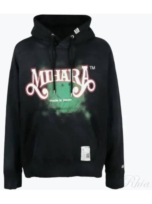 J10HD512 Black Graphic Print Hoodie - MIHARA YASUHIRO - BALAAN 1