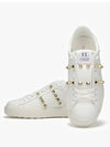 Rockstud Untied Low Top Sneakers White - VALENTINO - BALAAN 4