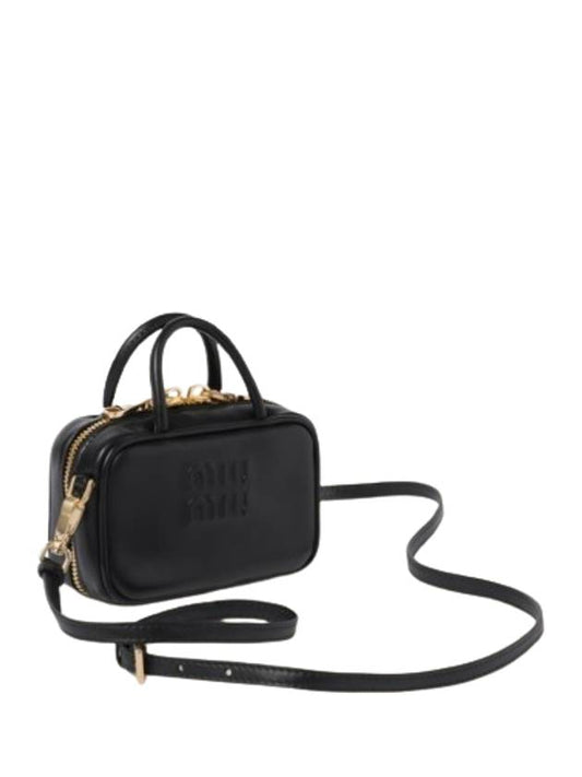 Leather Mike Cross Bag Pomegranate Black - MIU MIU - BALAAN 2