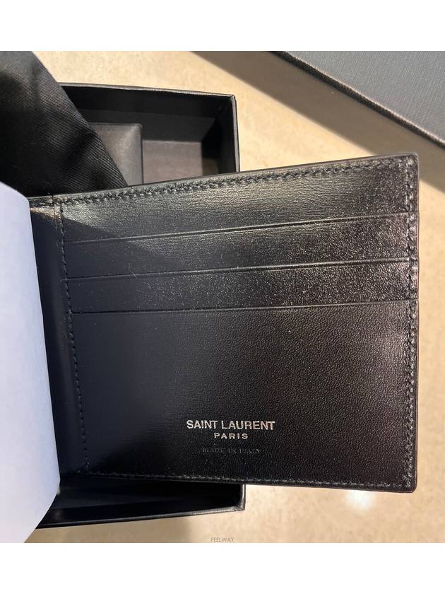 Monogram Money Clip Half Wallet Black - SAINT LAURENT - BALAAN 8